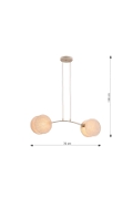 Lampa wisząca MOTIF 2 MOKKA NATURAL - Emibig