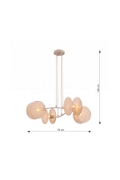Lampa wisząca MOTIF 4 MOKKA NATURAL - Emibig