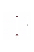 Lampa wisząca ELIT 1 BURGUNDY - Emibig