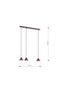 Lampa wisząca ELIT 3 BURGUNDY - Emibig