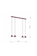 Lampa wisząca ELIT 4 BURGUNDY - Emibig