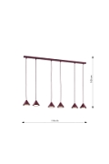 Lampa wisząca ELIT 6 BURGUNDY - Emibig