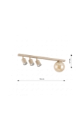 Lampa sufitowa BASTER 4 MOKKA AMBER - Emibig