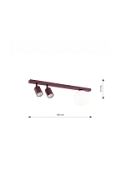 Lampa sufitowa BASTER 3 BURGUNDY OPAL - Emibig