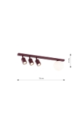 Lampa sufitowa BASTER 4 BURGUNDY OPAL - Emibig