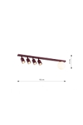 Lampa sufitowa BASTER 5 BURGUNDY OPAL - Emibig