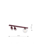 Lampa sufitowa BASTER 3 BURGUNDY TRANSPARENT - Emibig
