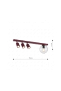 Lampa sufitowa BASTER 4 BURGUNDY TRANSPARENT - Emibig