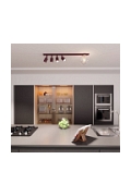 Lampa sufitowa BASTER 5 BURGUNDY TRANSPARENT - Emibig