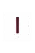 Lampa sufitowa TECNO 1M BURGUNDY - Emibig