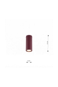 Lampa sufitowa TECNO 1S BURGUNDY - Emibig