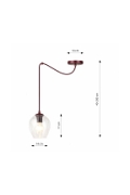 Lampa wisząca LEVEL 1 BURGUNDY TRANSPARENT - Emibig