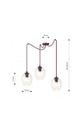 Lampa wisząca LEVEL 3 BURGUNDY TRANSPARENT - Emibig