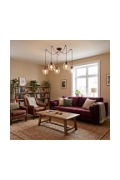 Lampa wisząca LEVEL 5 BURGUNDY TRANSPARENT - Emibig