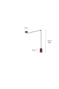 Lampa wisząca TRAKER 1 BURGUNDY - Emibig