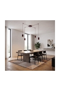 Lampa wisząca TRAKER 4 BURGUNDY - Emibig