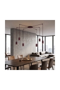 Lampa wisząca TRAKER 6 BURGUNDY - Emibig