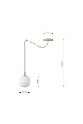 Lampa wisząca GIGI 1 MOKKA OPAL - Emibig