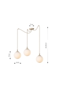 Lampa wisząca GIGI 3 MOKKA OPAL - Emibig