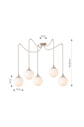 Lampa wisząca GIGI 5 MOKKA OPAL - Emibig