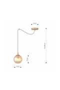Lampa wisząca GIGI 1 MOKKA AMBER - Emibig