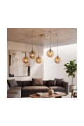 Lampa wisząca GIGI 5 MOKKA AMBER - Emibig