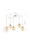 Lampa wisząca GIGI 5 MOKKA AMBER - Emibig