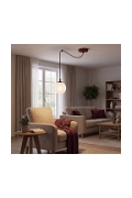 Lampa wisząca GIGI 1 BURGUNDY OPAL - Emibig