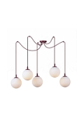 Lampa wisząca GIGI 5 BURGUNDY OPAL - Emibig