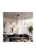 Lampa wisząca GIGI 5 BURGUNDY OPAL - Emibig