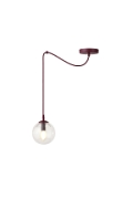 Lampa wisząca GIGI 1 BURGUNDY TRANSPARENT - Emibig