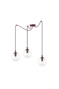 Lampa wisząca GIGI 3 BURGUNDY TRANSPARENT - Emibig