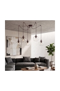 Lampa wisząca GIGI 5 BURGUNDY TRANSPARENT - Emibig