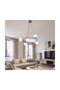 Lampa wisząca AZURA 6 DUSTY BLUE OPAL - Emibig