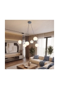 Lampa wisząca AZURA 6 DUSTY BLUE OPAL - Emibig