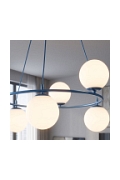 Lampa wisząca AZURA 6 DUSTY BLUE OPAL - Emibig