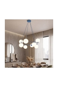 Lampa wisząca AZURA 8 DUSTY BLUE OPAL - Emibig
