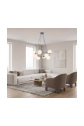 Lampa wisząca AZURA 8 DUSTY BLUE OPAL - Emibig