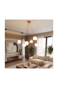 Lampa wisząca AZURA 6 CORAL OPAL - Emibig