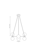Lampa wisząca AZURA 6 CORAL OPAL - Emibig