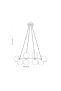 Lampa wisząca AZURA 8 CORAL OPAL - Emibig