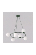 Lampa wisząca AZURA 6 OLIVE GREEN OPAL - Emibig
