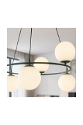Lampa wisząca AZURA 6 OLIVE GREEN OPAL - Emibig