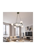 Lampa wisząca AZURA 6 OLIVE GREEN OPAL - Emibig