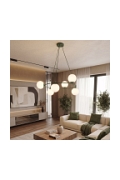 Lampa wisząca AZURA 6 OLIVE GREEN OPAL - Emibig