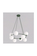 Lampa wisząca AZURA 8 OLIVE GREEN OPAL - Emibig