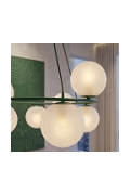 Lampa wisząca AZURA 8 OLIVE GREEN OPAL - Emibig