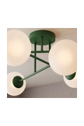 Lampa sufitowa ROMA 6 OLIVE GREEN OPAL - Emibig