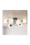 Lampa sufitowa ROMA 6 OLIVE GREEN OPAL - Emibig