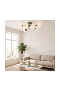 Lampa sufitowa ROMA 6 OLIVE GREEN OPAL - Emibig
